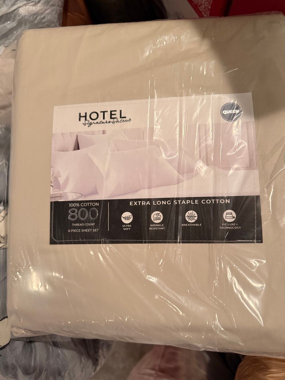 Hotel Signature Sateen Queen 6-Piece 800 Thread Count Cotton Sheet Set – Beige
